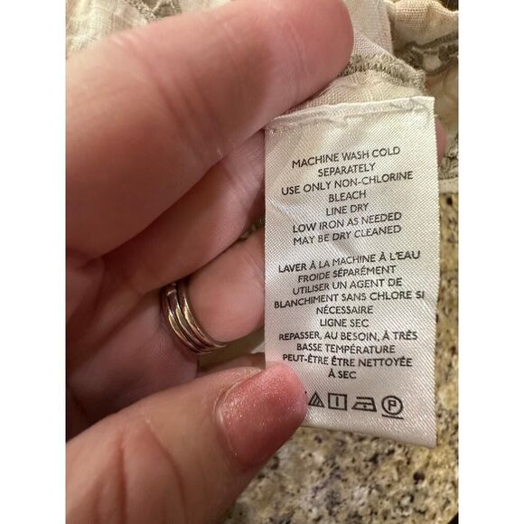 Free People We The Free Embroidered Laser Cutout Boxy Boho Crop Top Size Small - Picture 8 of 15